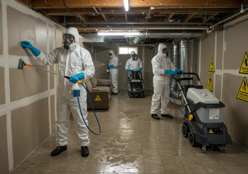 Basement Moisture Removal and Structural Drying process in Mar-Mac, NC